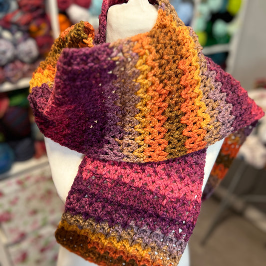 'Casper' V Stitch Crochet Scarf