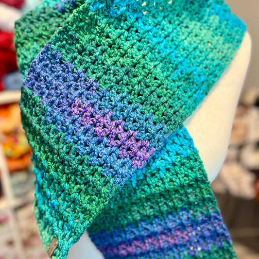'Charm' V Stitch Crochet Scarf