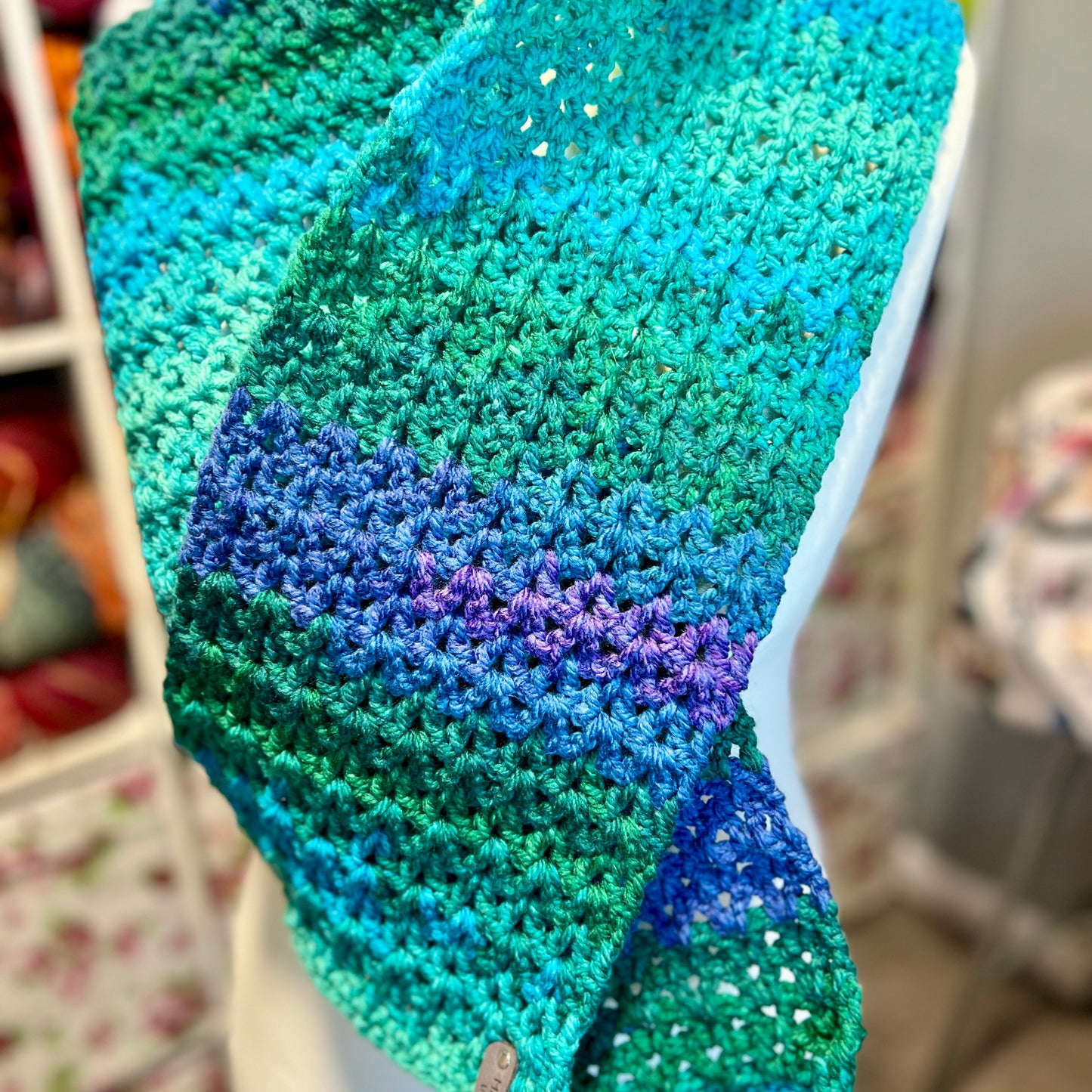 'Charm' V Stitch Crochet Scarf