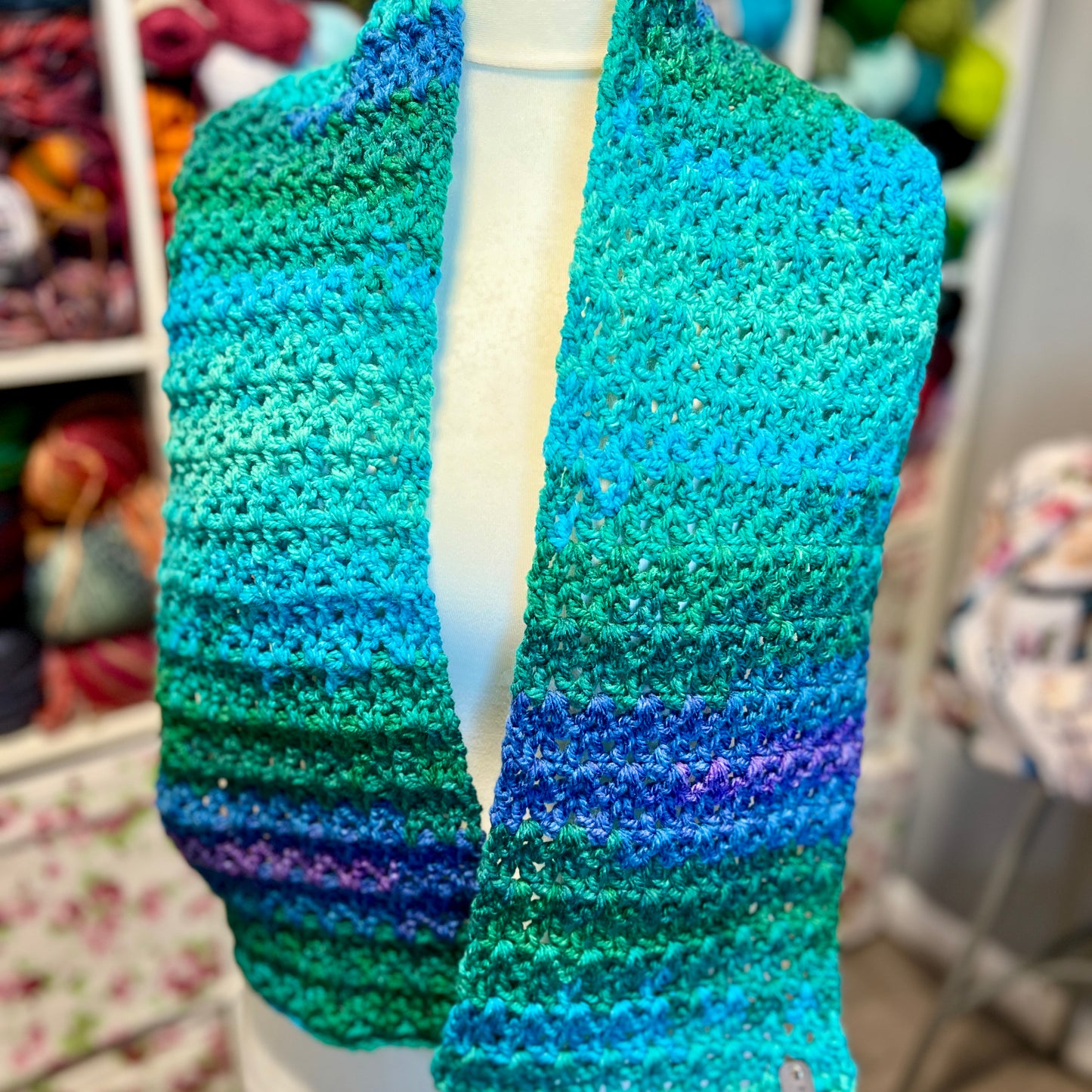 'Charm' V Stitch Crochet Scarf