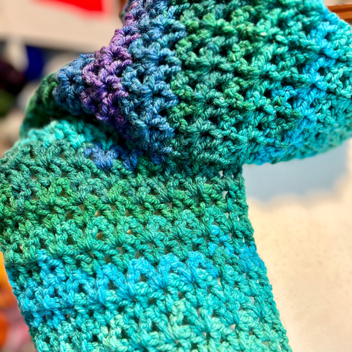 'Charm' V Stitch Crochet Scarf