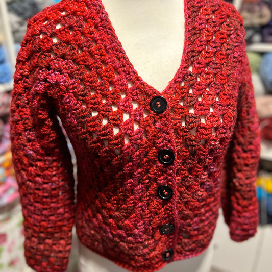 Hexagon Cardigan ‘Barn house Red’