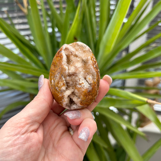 Jasper Egg with Druzy