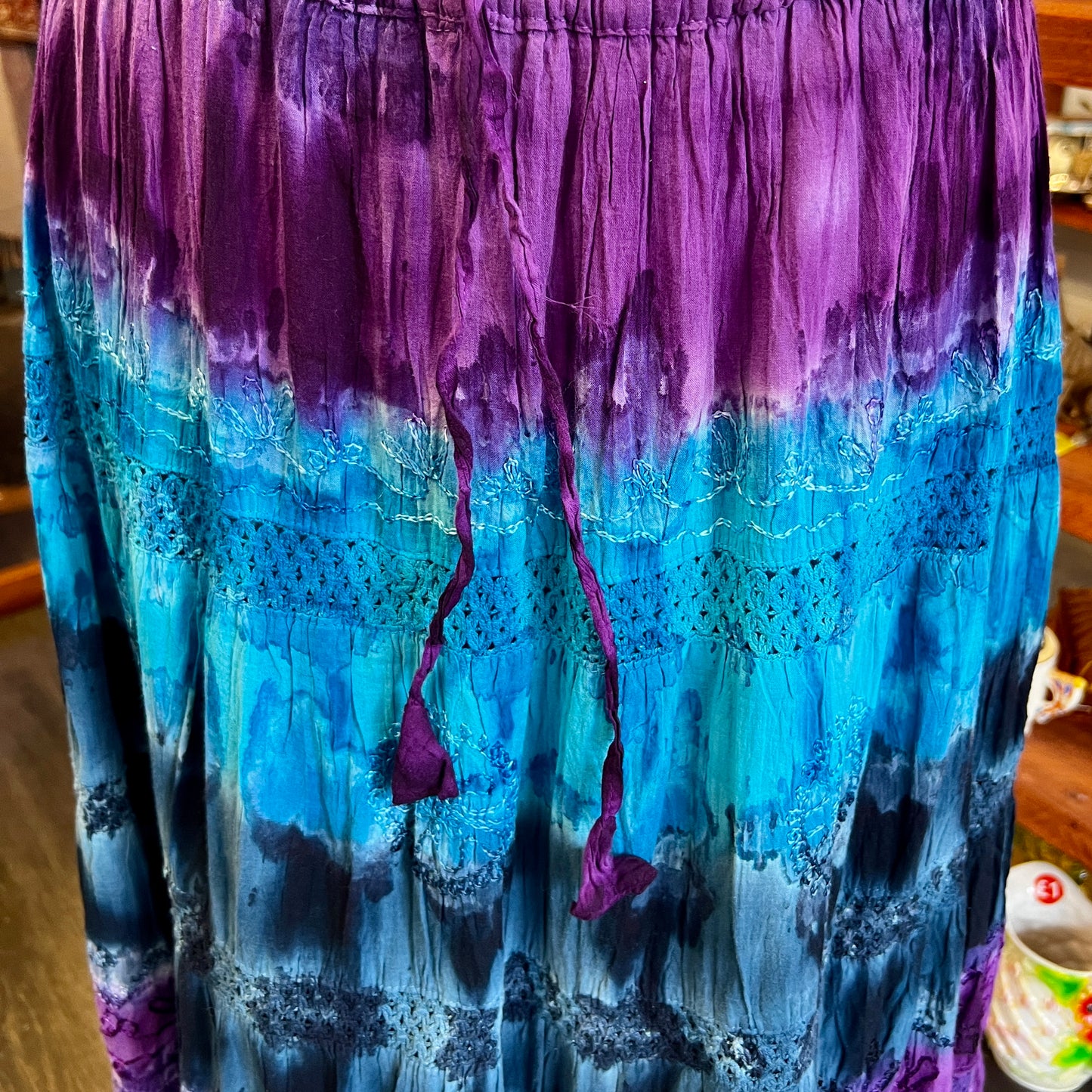 Boho Hippy Elasticated Waist Long Skirt