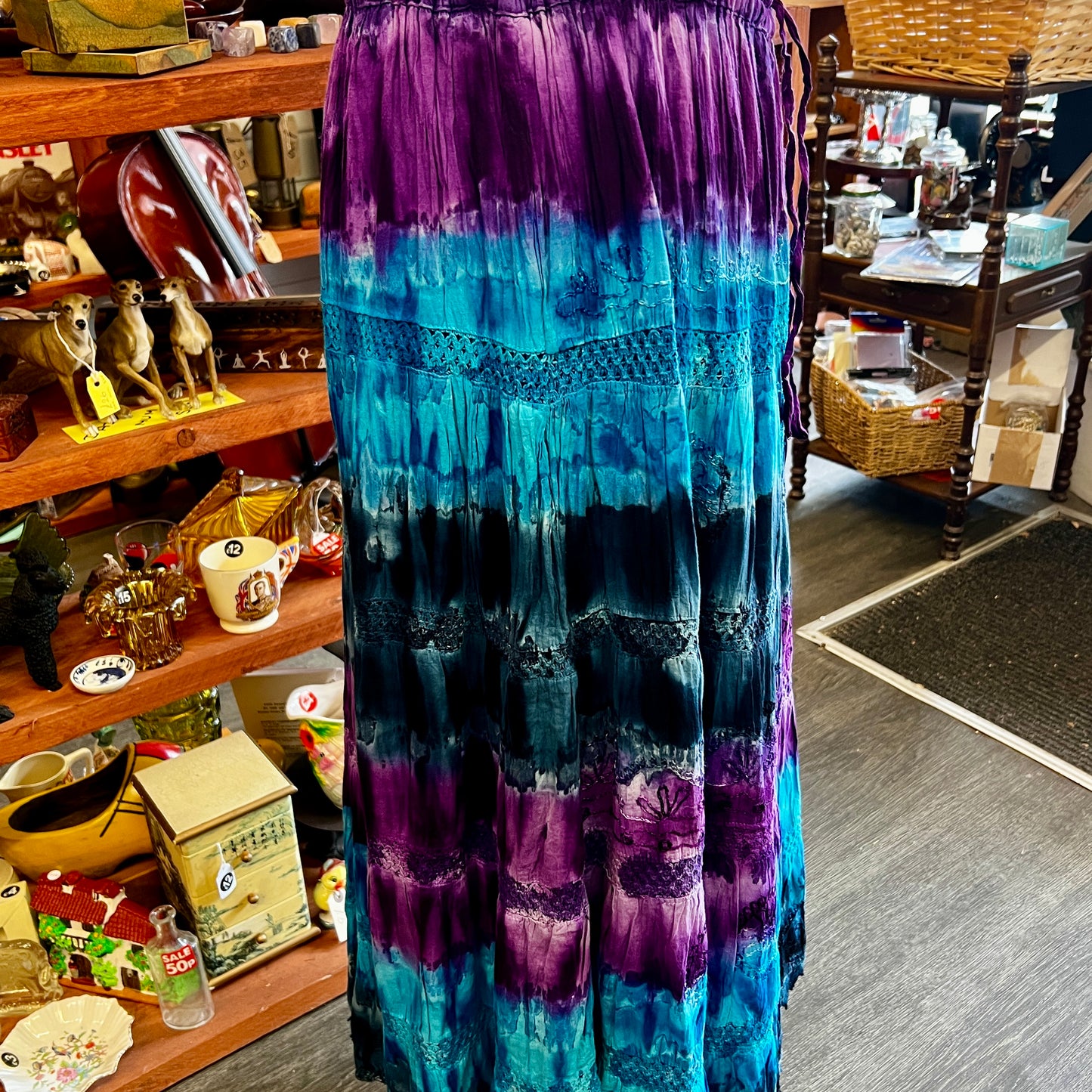 Boho Hippy Elasticated Waist Long Skirt