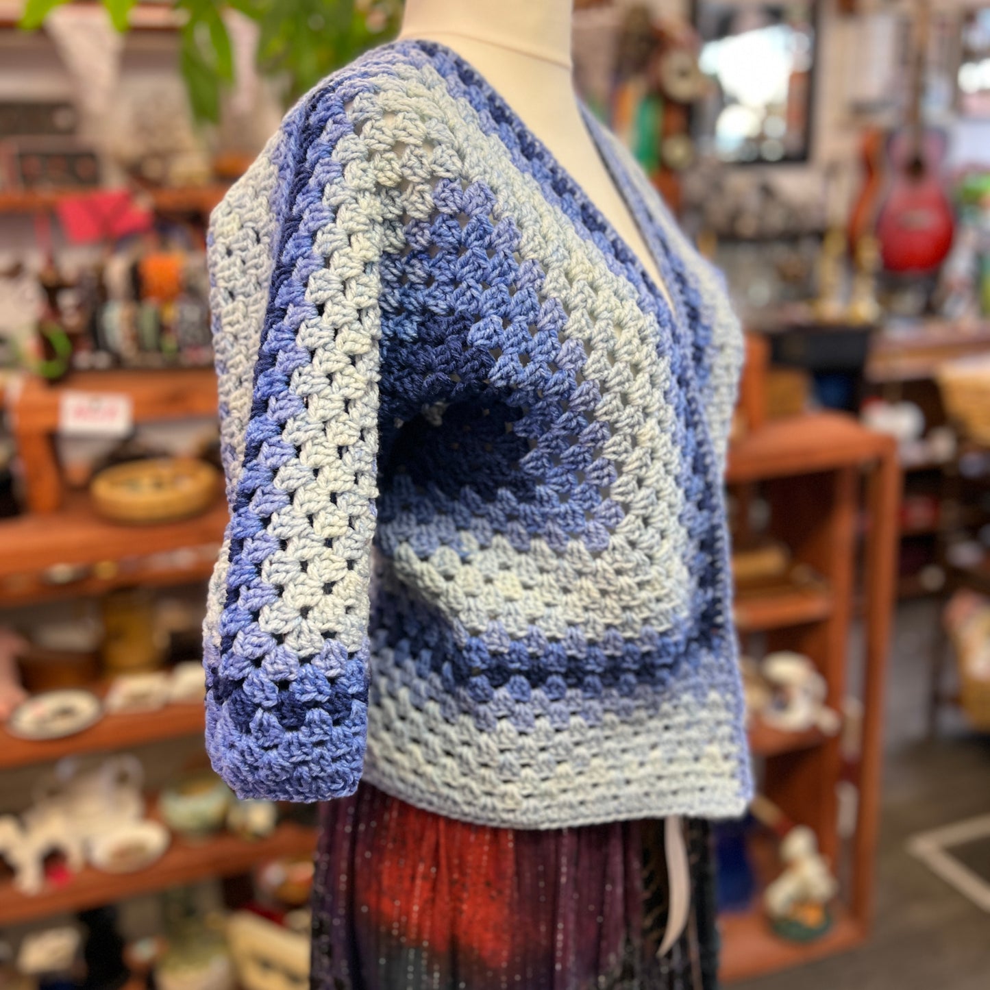 Hexagon Cardigan - Blues