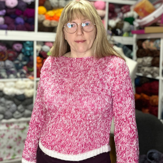 'Pink Explosion' Cotton Soft Cropped Jumper 12-14 UK