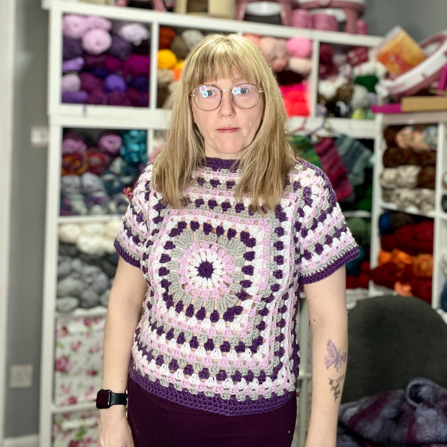 'Lilac Burst' Crochet Top