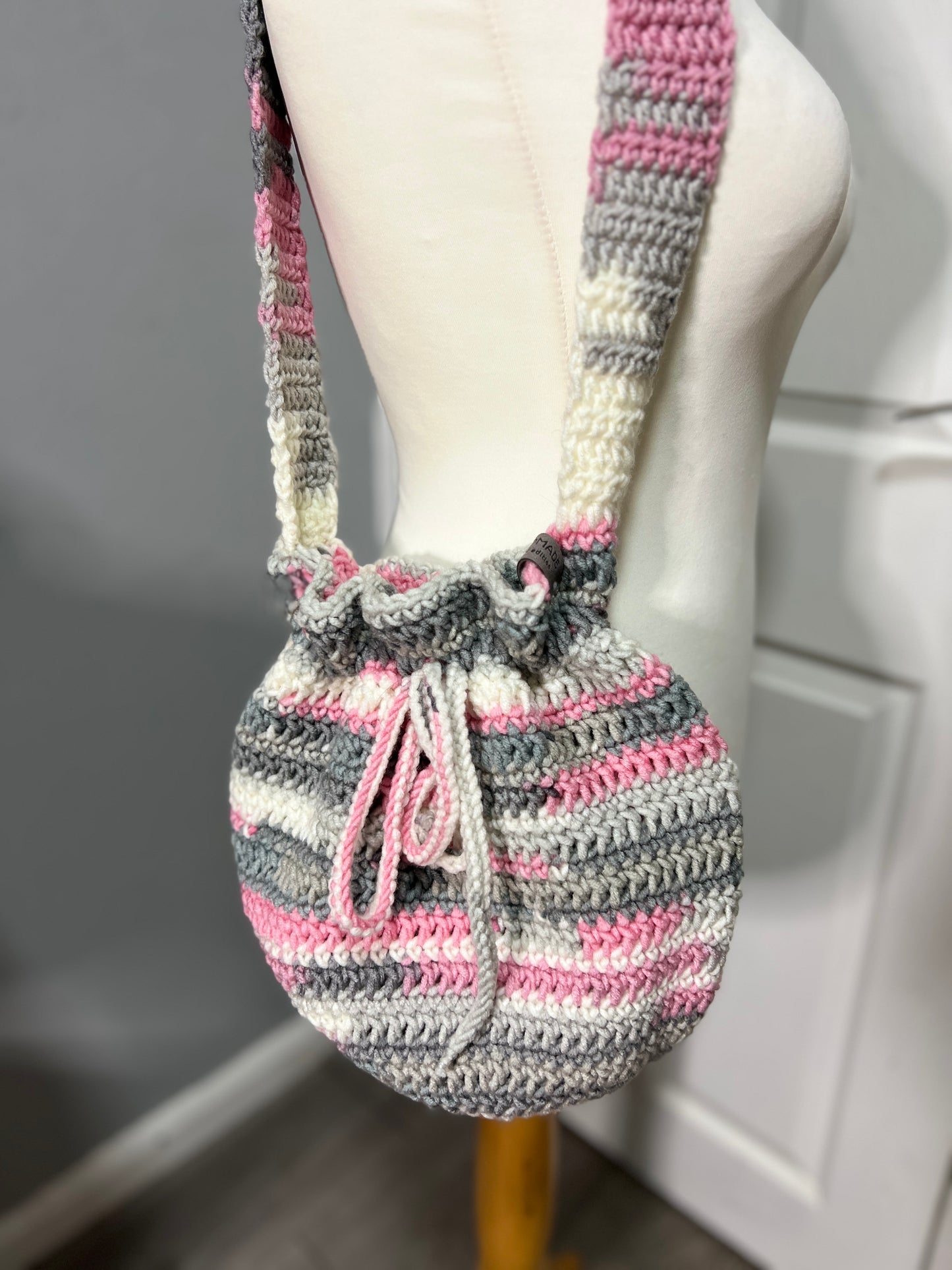 'Dotty' Dorothy Bag Pink/Grey/White - Medium