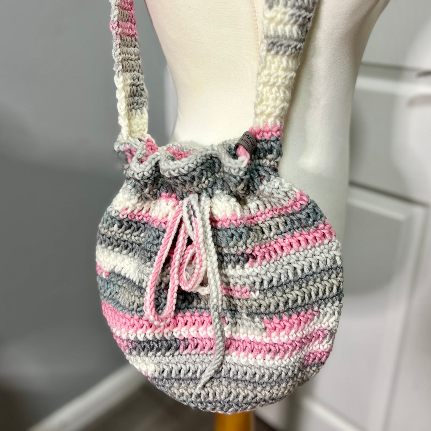 'Dotty' Dorothy Bag Pink/Grey/White - Medium