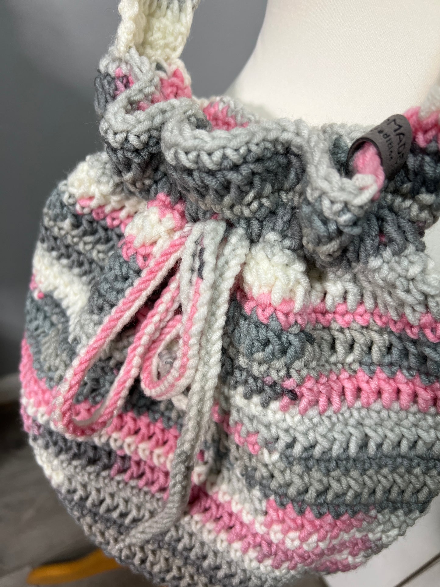 'Dotty' Dorothy Bag Pink/Grey/White - Medium