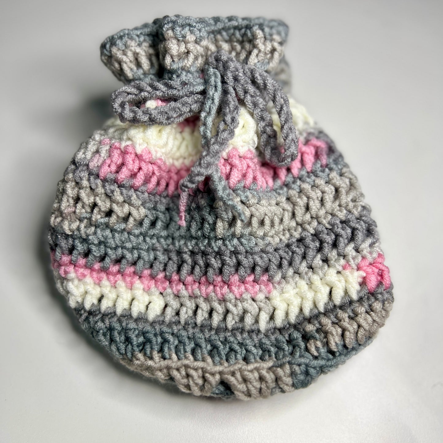 'Dotty' Dorothy Bag Pink/Grey/White SMALL