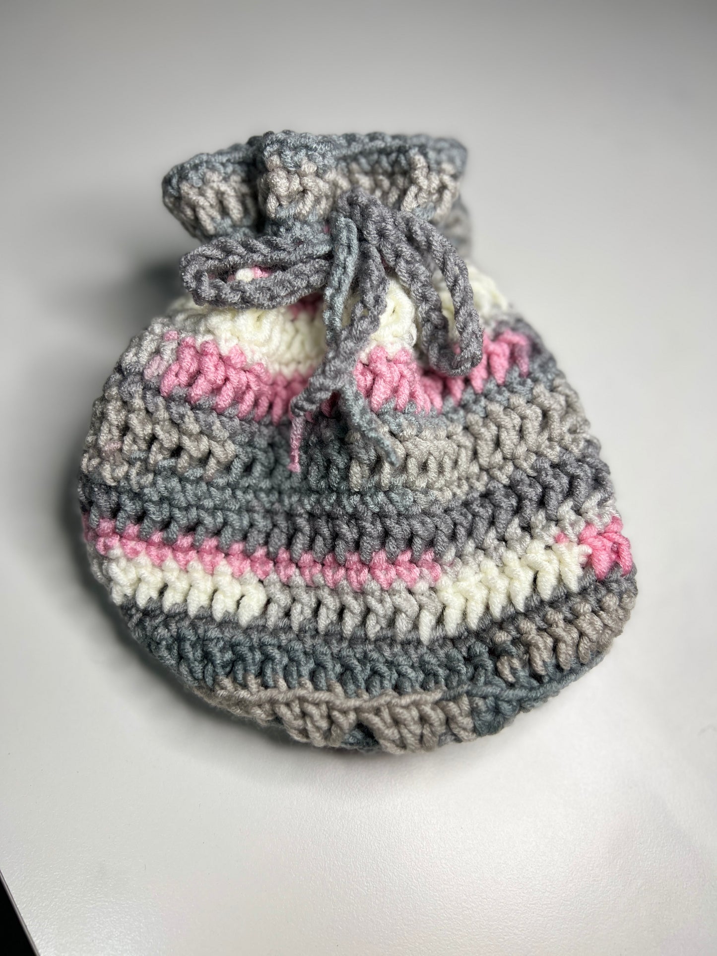 'Dotty' Dorothy Bag Pink/Grey/White SMALL