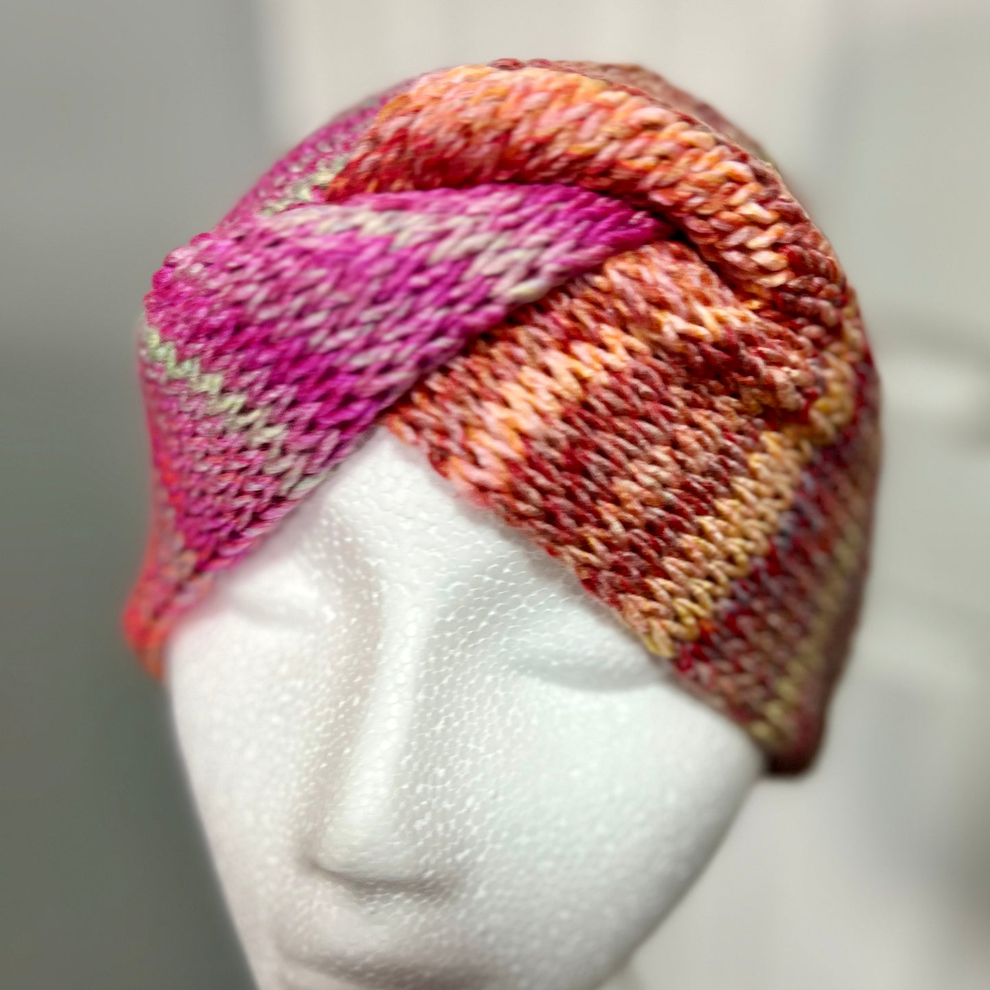 'Jewelspun' Pink/Red Ear Warmer / Headband