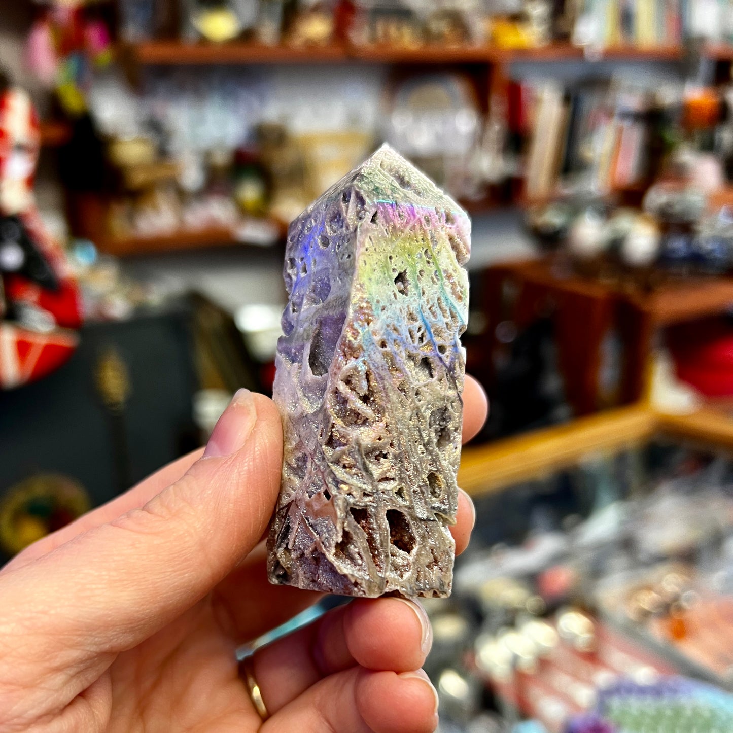 Aura Sphalerite Tower with Druzy