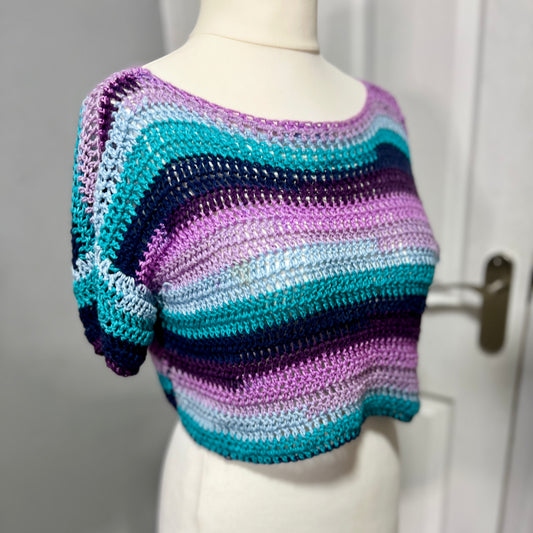 Mesh Crochet Crop Top 14-18 UK