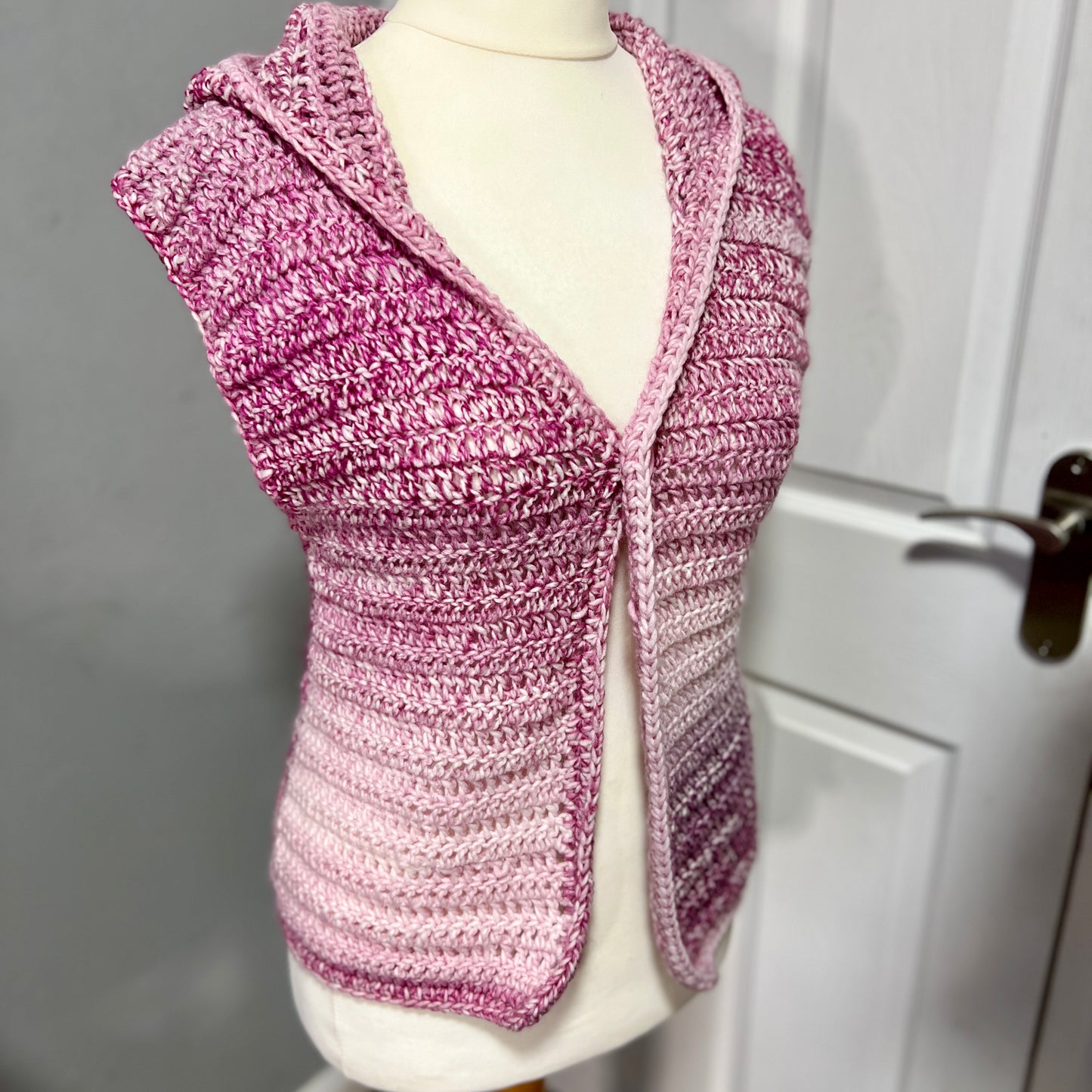 'Roving' Pink/Red Waistcoat with Hood 12-14 UK