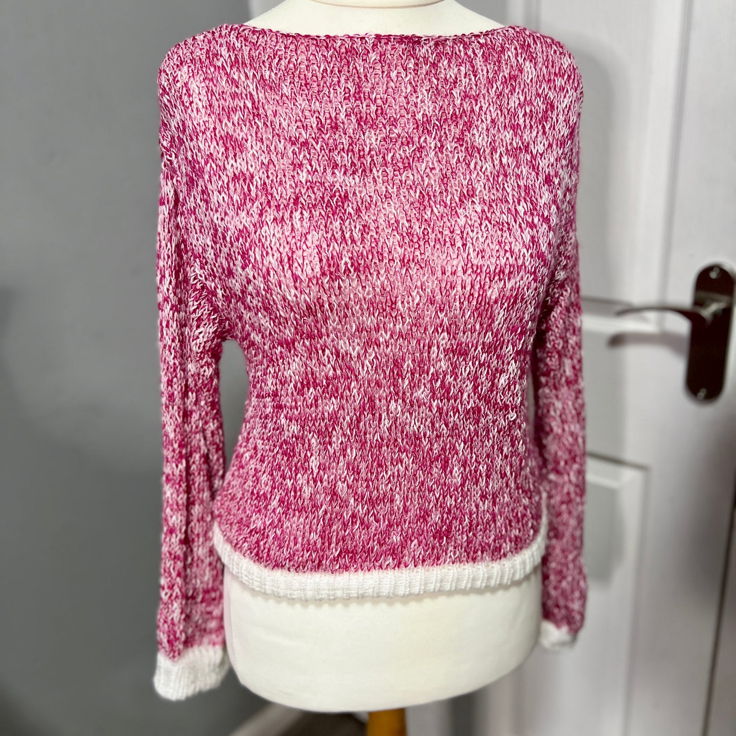 'Pink Explosion' Cotton Soft Cropped Jumper 12-14 UK