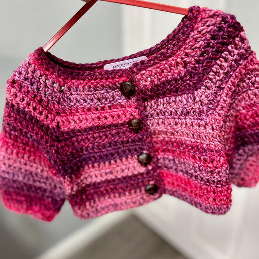 Red Crochet Handmade Jacket 6-12 Months