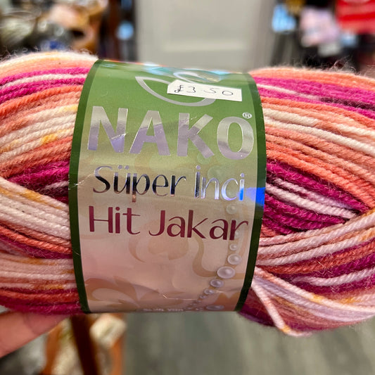 Nako Pink Striping Yarn DK