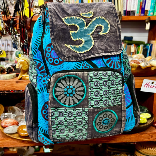 Boho Blue Large Backpack