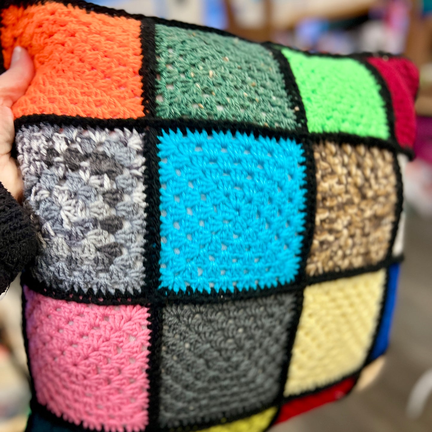 Granny Square Crochet Cushion & Cover