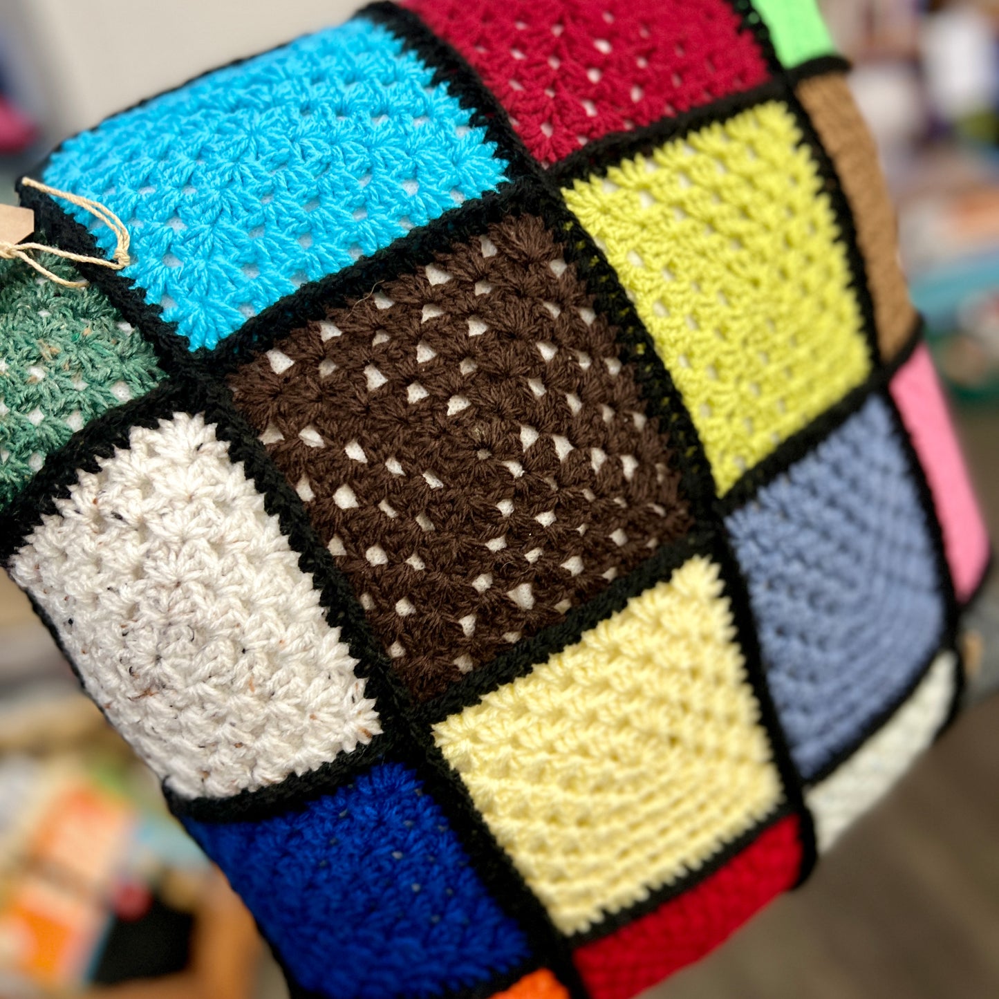 Granny Square Crochet Cushion & Cover