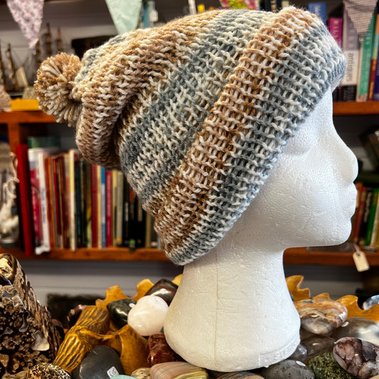 Beanie - Fawn/Blue