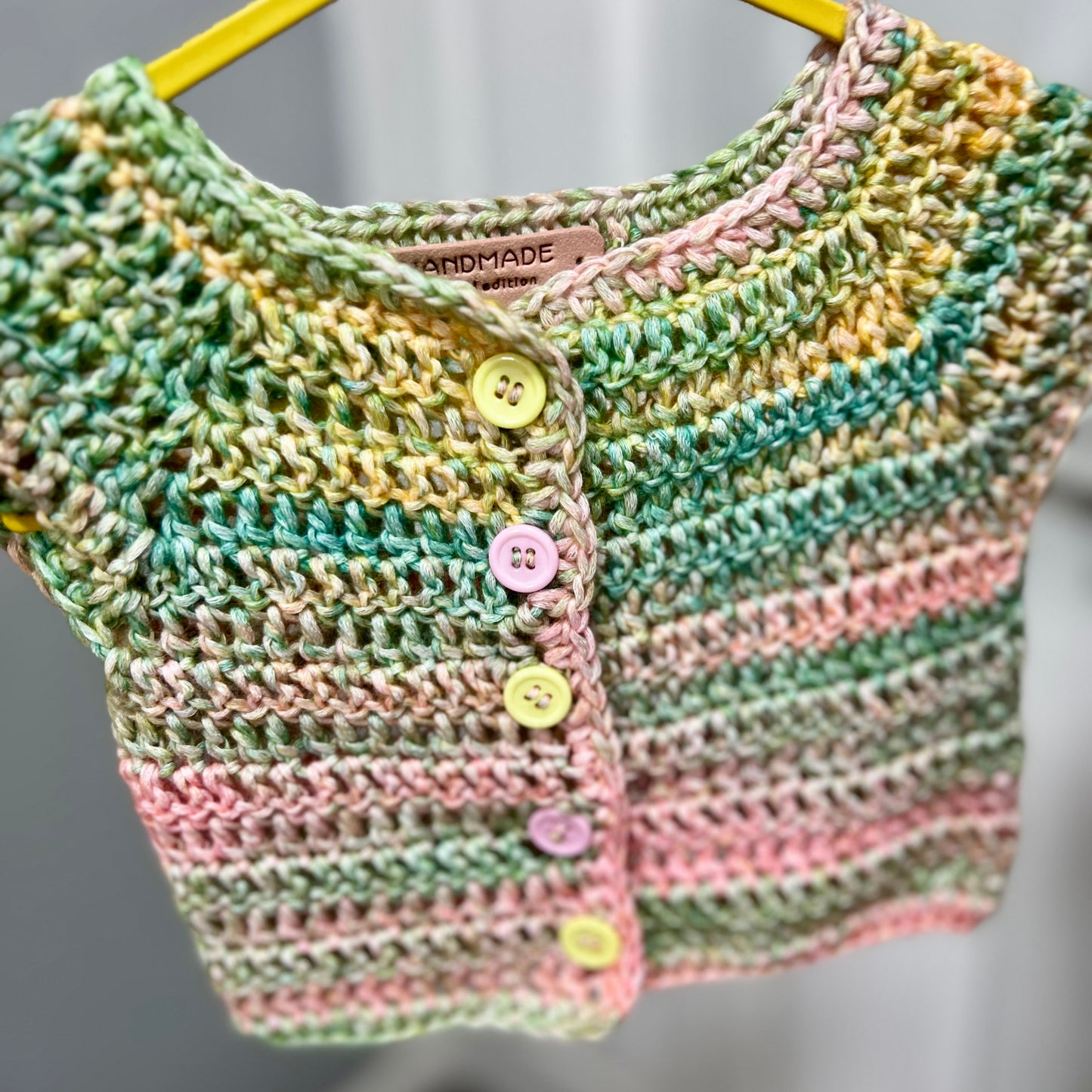 Cotton 'Spring' Waistcoat Cardigan 3-6 Months