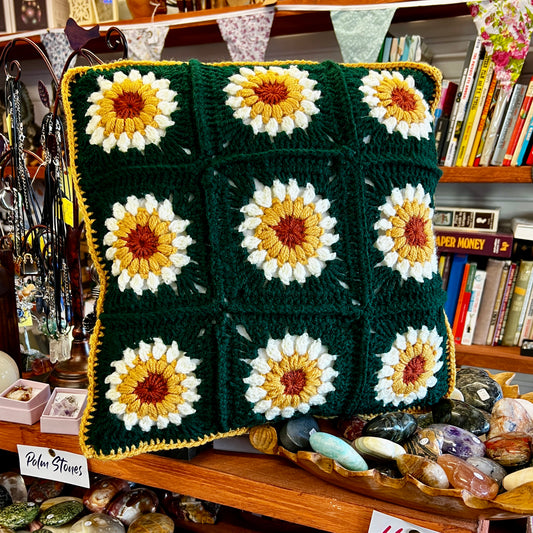 Sunflower Cushion & Cover - Hand Crochet