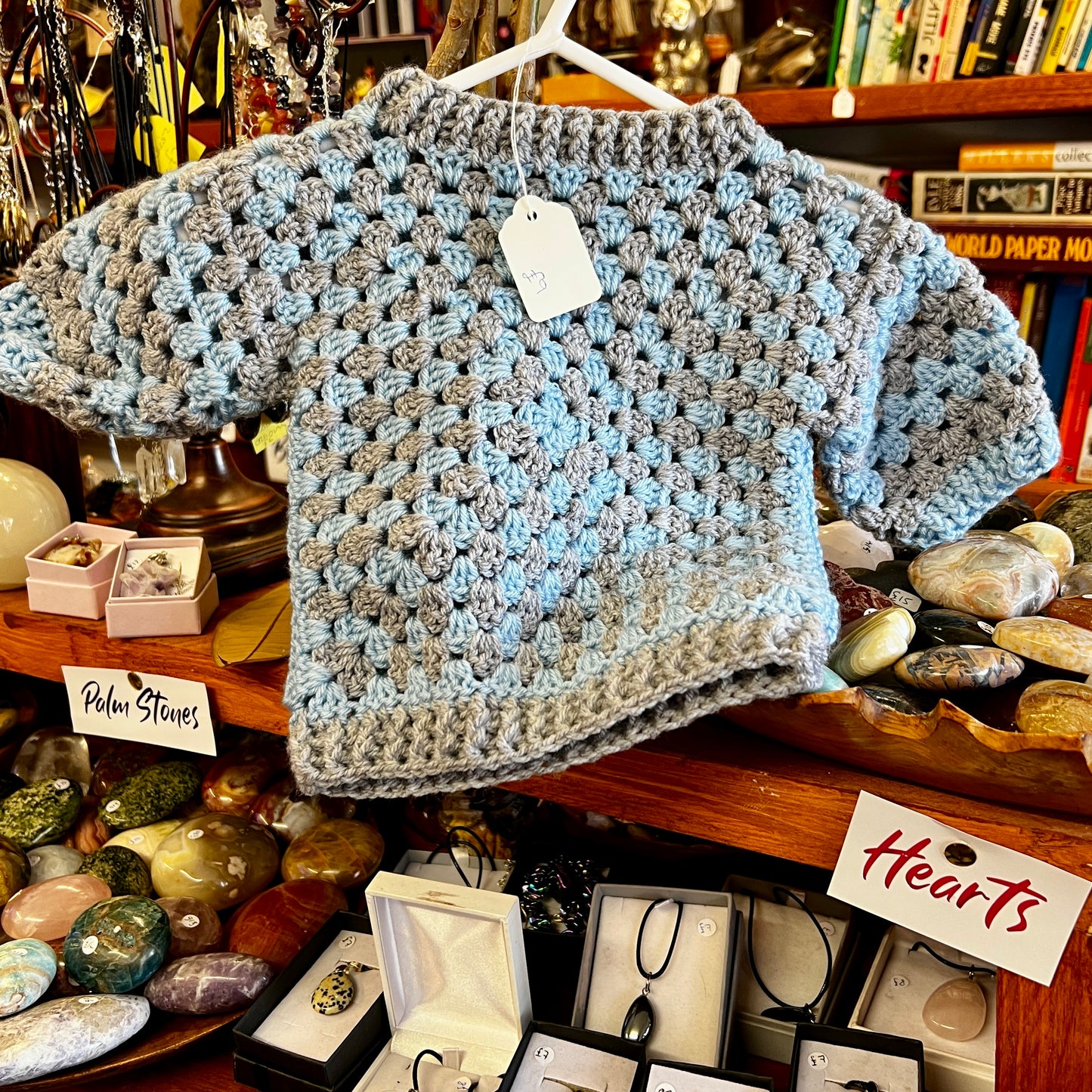 Crochet Baby Jumper - Blue Granny Square