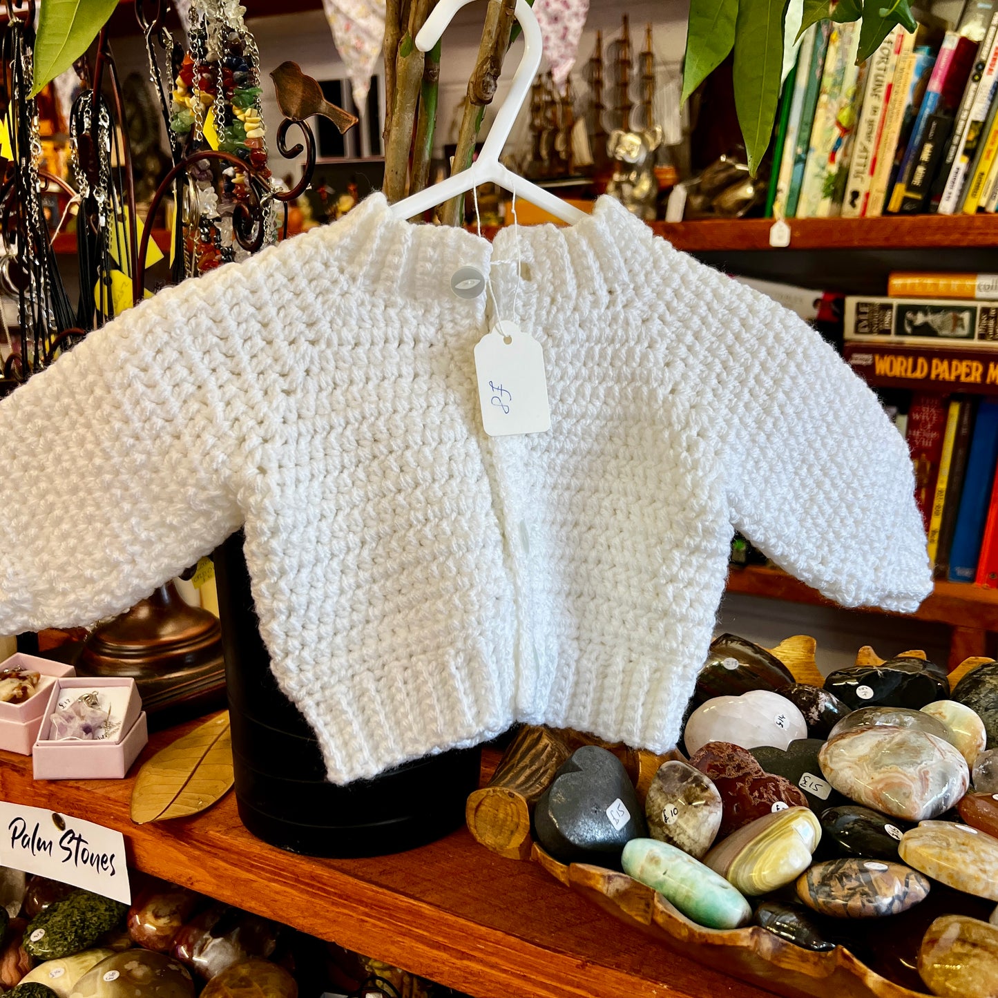 Crochet Baby Cardigan - White