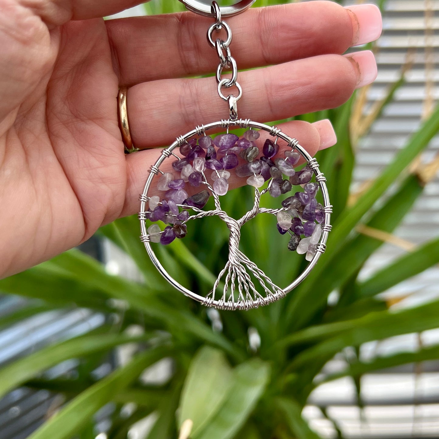 Tree of Life Crystal Key Rings