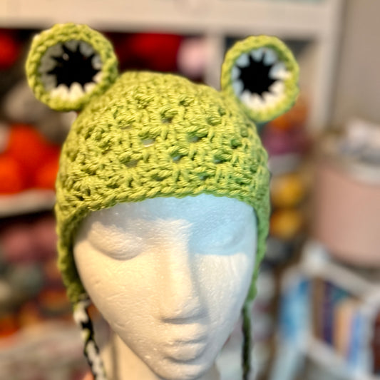 Adult Frog Crochet Hat