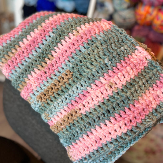 Chunky Lap Crochet Blanket - Pastels