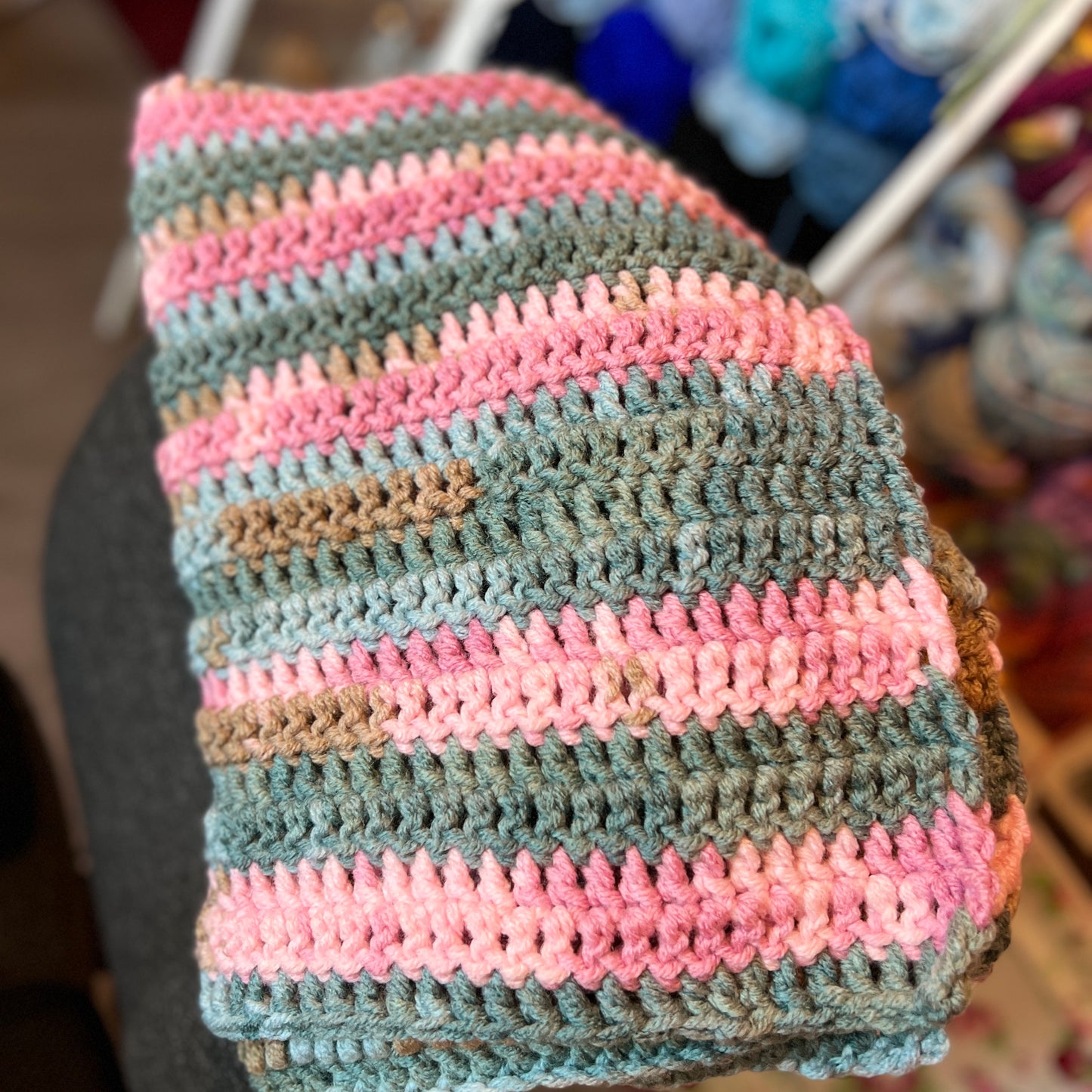 Chunky Lap Crochet Blanket - Pastels