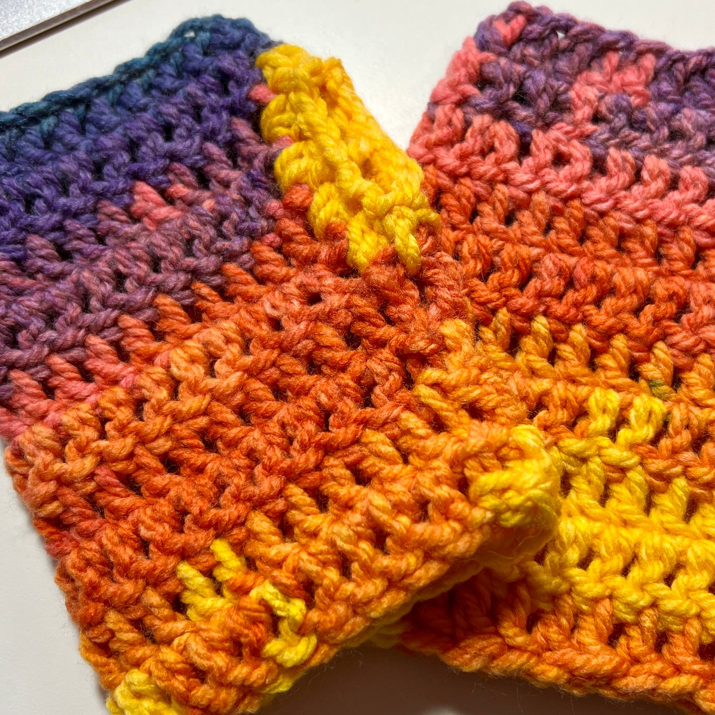 Crochet Fingerless Gloves / Wrist Warmers - Multi