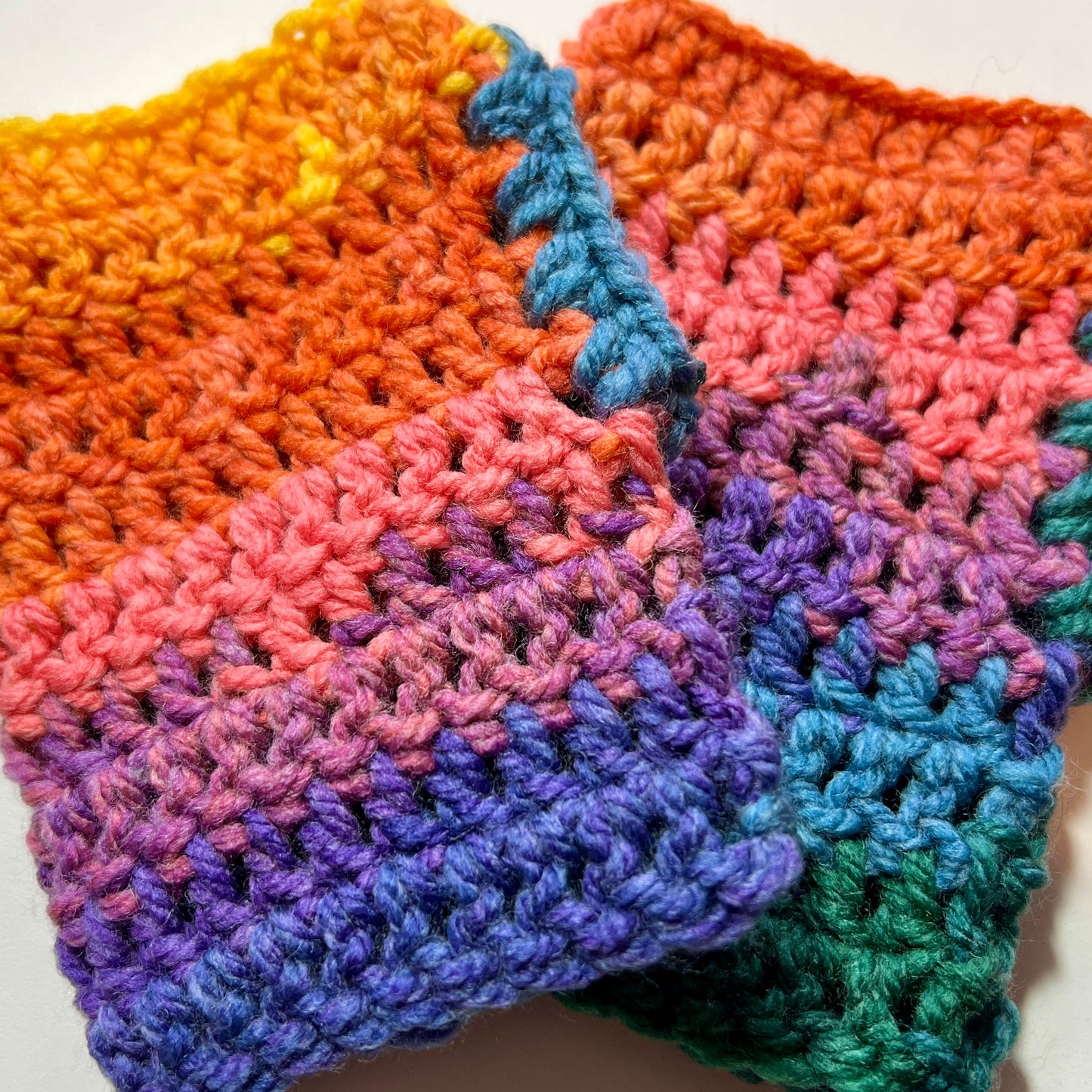 Crochet Fingerless Gloves / Wrist Warmers - Brights