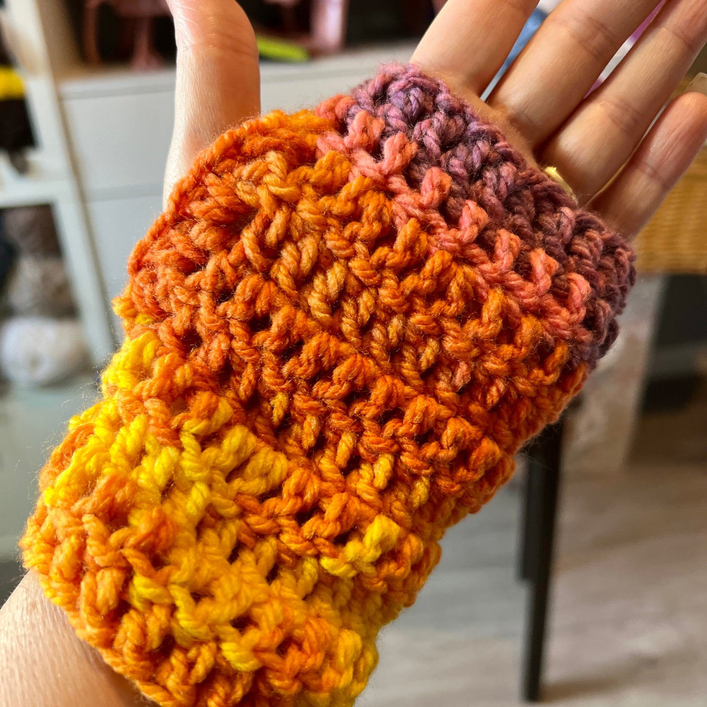 Crochet Fingerless Gloves / Wrist Warmers - Multi