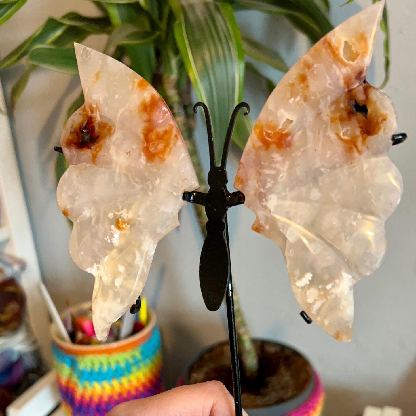 Carnelian Butterfly Carving on stand