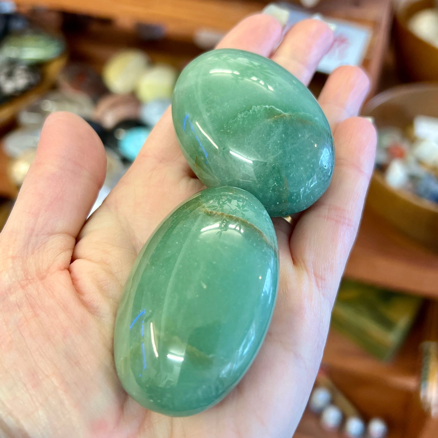 Green Aventurine Palm Stones