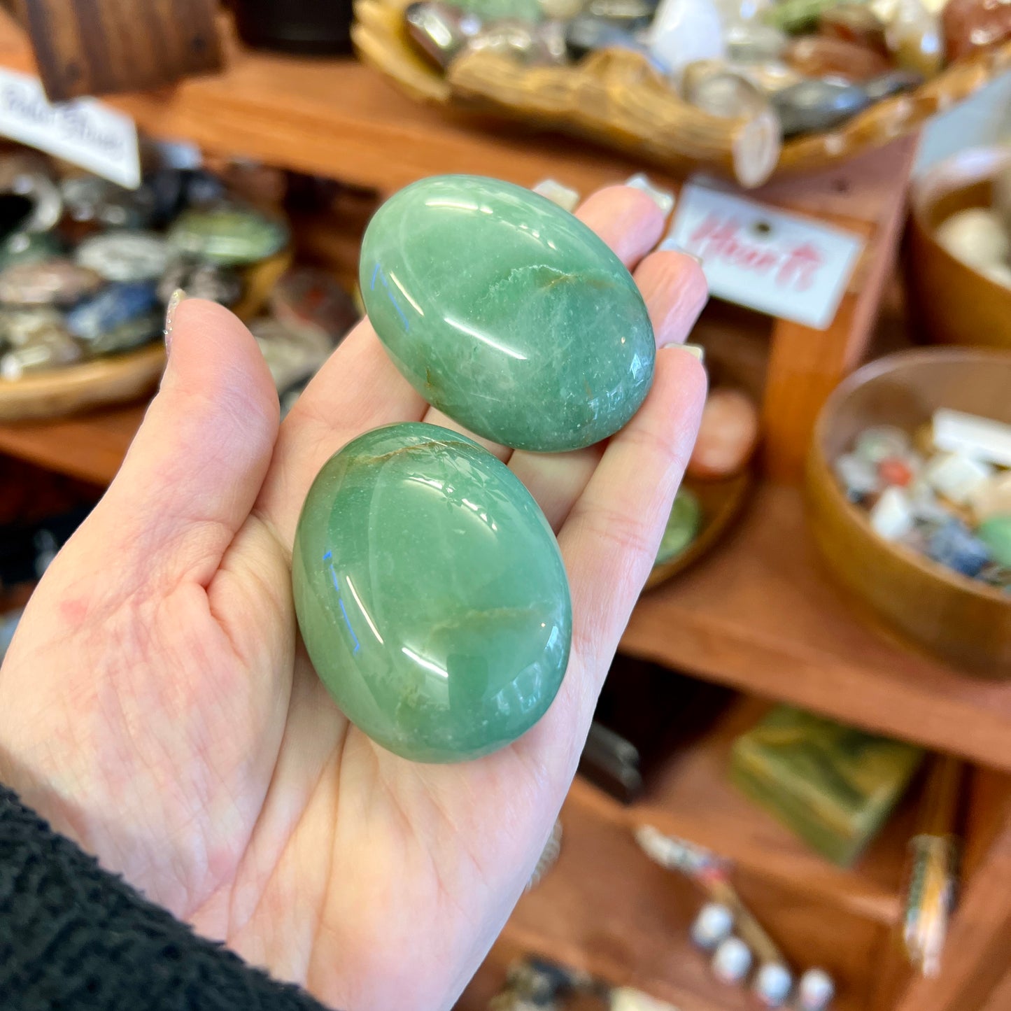 Green Aventurine Palm Stones