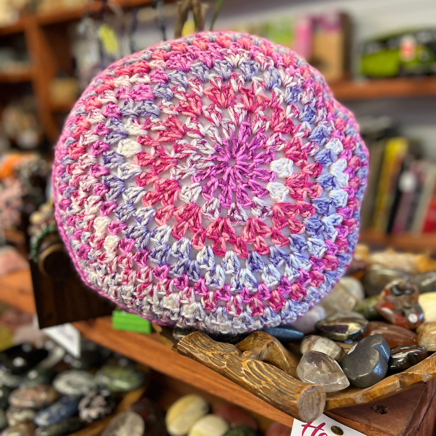 Crochet Circular Cushion Cover & Cushion