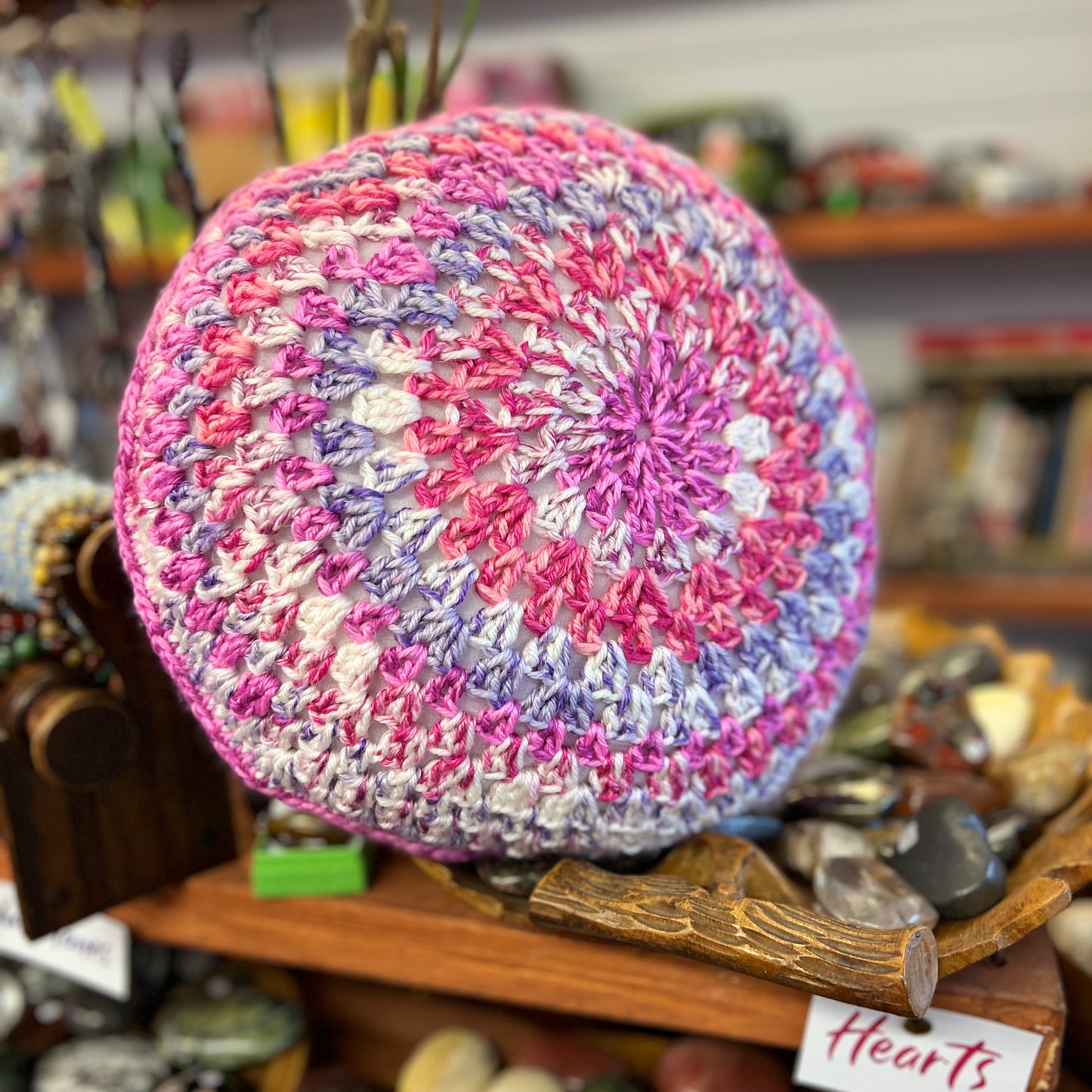 Crochet Circular Cushion Cover & Cushion