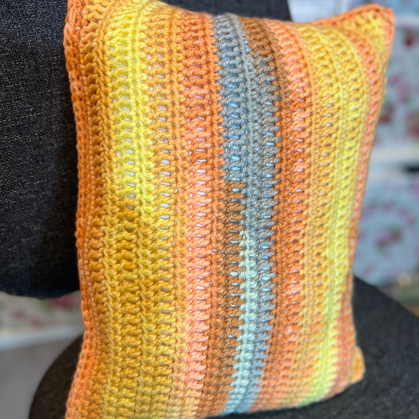 Crochet Cushion Cover & Duck Feather filled cushion