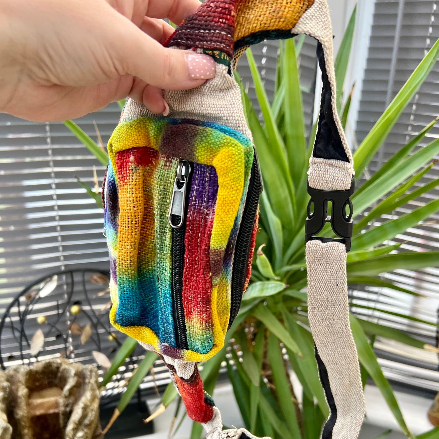 Rainbow Tie Dye Hemp Bum Bags