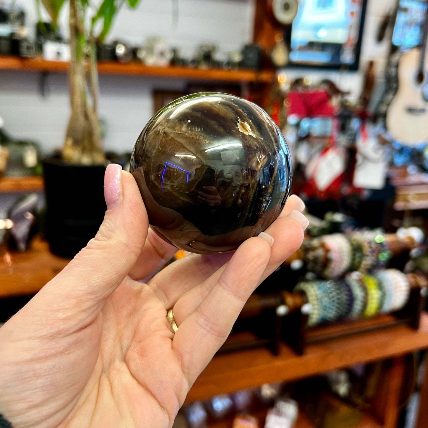 Chocolate Calcite Sphere