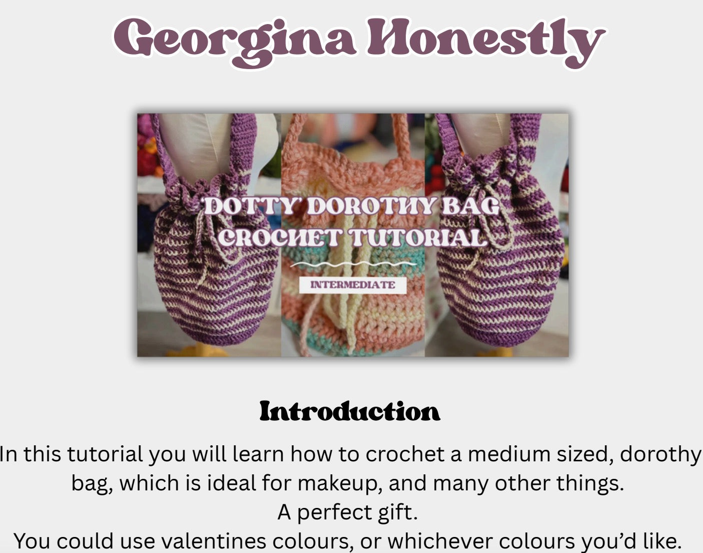 'Dotty' Dorothy Bag Crochet Pattern