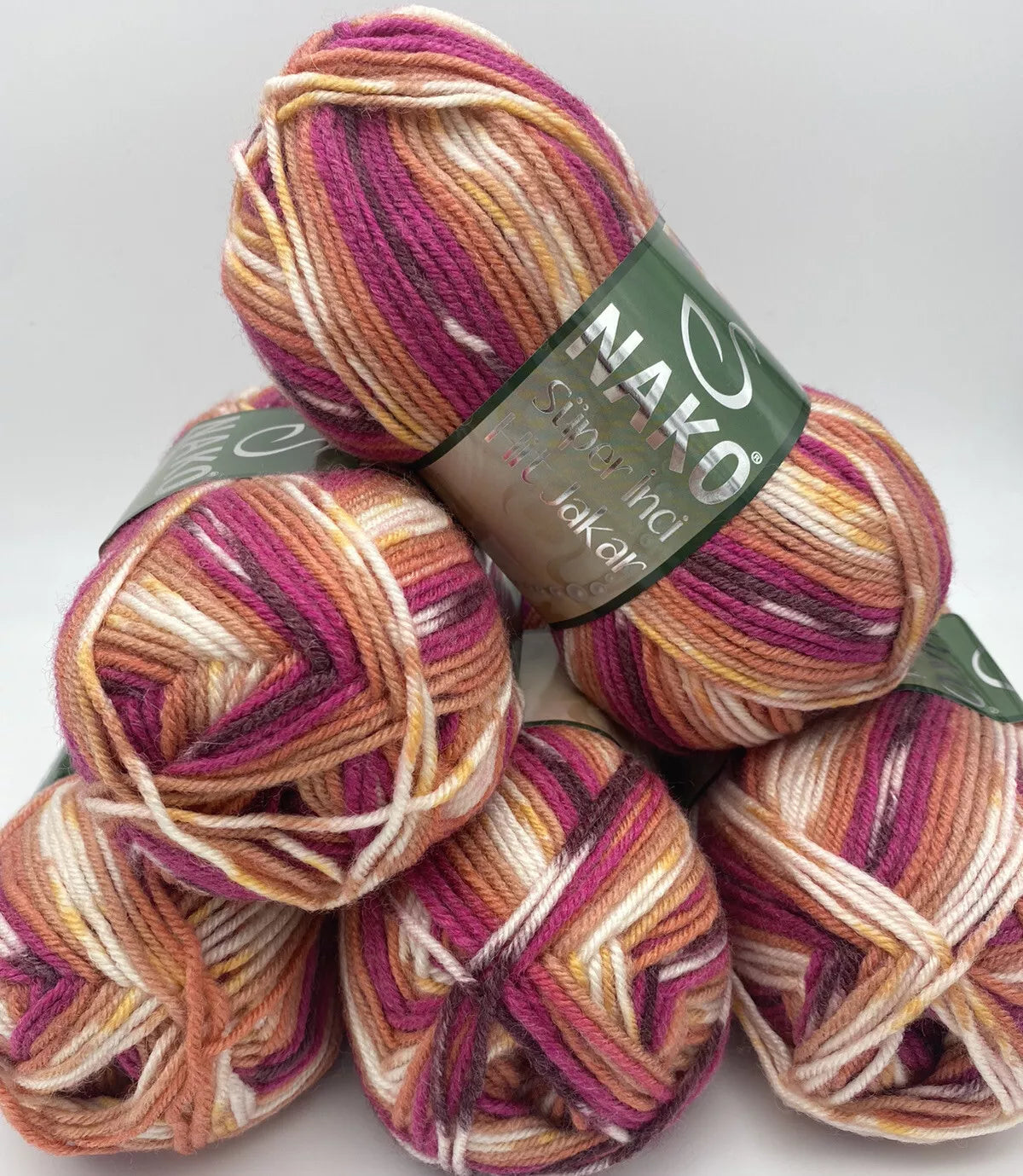 Nako Pink Striping Yarn DK