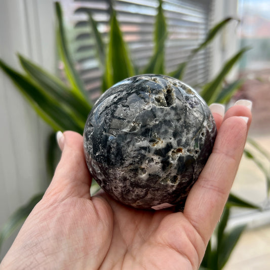 Mexican Agate with Druzy Sphere